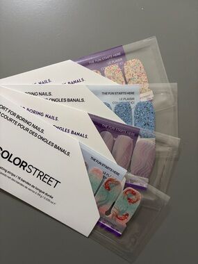 Color Street Nail Strips - Pastel Purple, Blue, Pink, Multi-Color Glitter